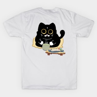 This is a cat sipping tea MASKS T-Shirt